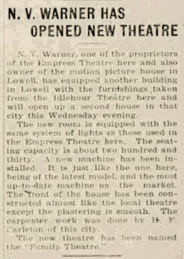 Empress Theatre - May 5 1915 Belding Banner Article On Idlehour